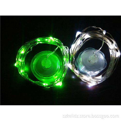 2017 Micro Waterproof Button Battery Operated Silver Wire String Fairy Light For Bottle Decoration